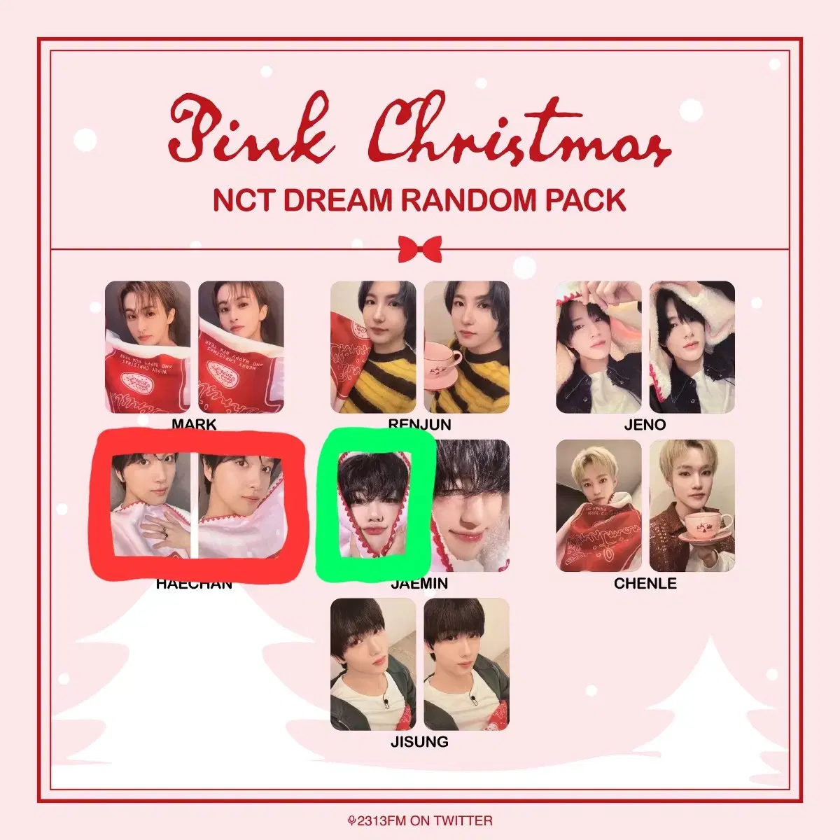 pink christmas nct ヘチャン トレカ NCT ZONE スペシャル トレカ